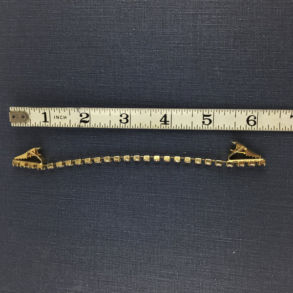 Vintage Sweater Guard Purple Rhinestones Clip Clasp