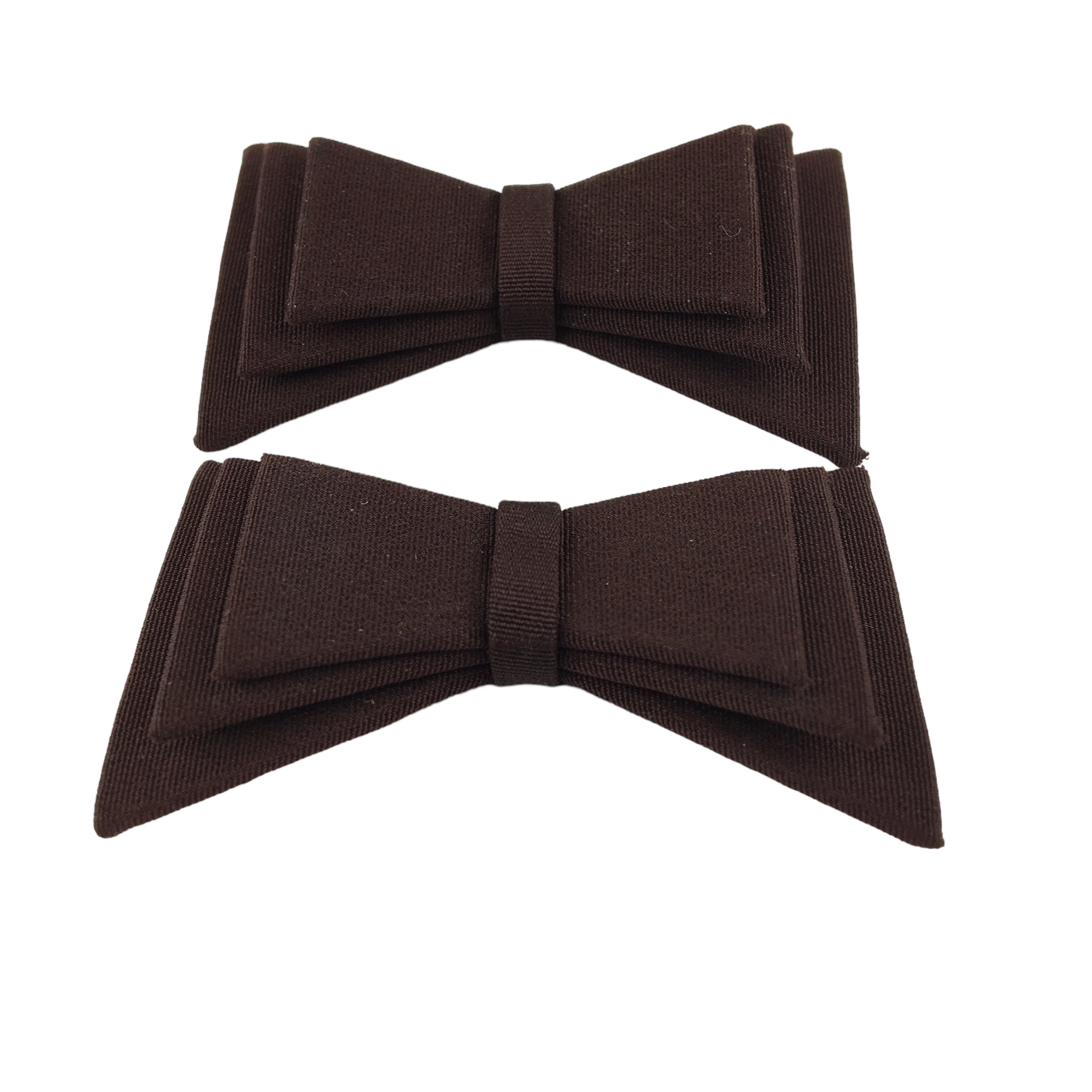 Vintage Shoe Clip Brown Grosgrain Ribbon Stacked Bow Embellishments - Avid Vintage