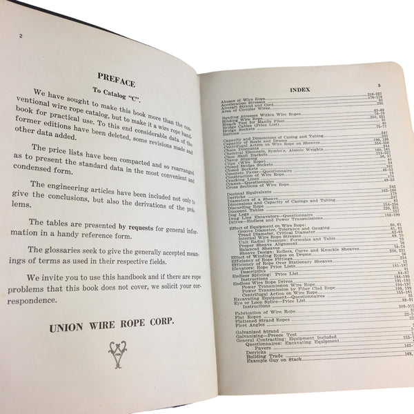 1939 Union Wire Rope Catalog C Price List Softcover Book