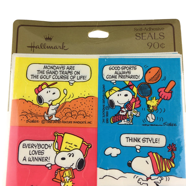 Vintage Hallmark Snoopy 24 Stickers Sealed Package NOS