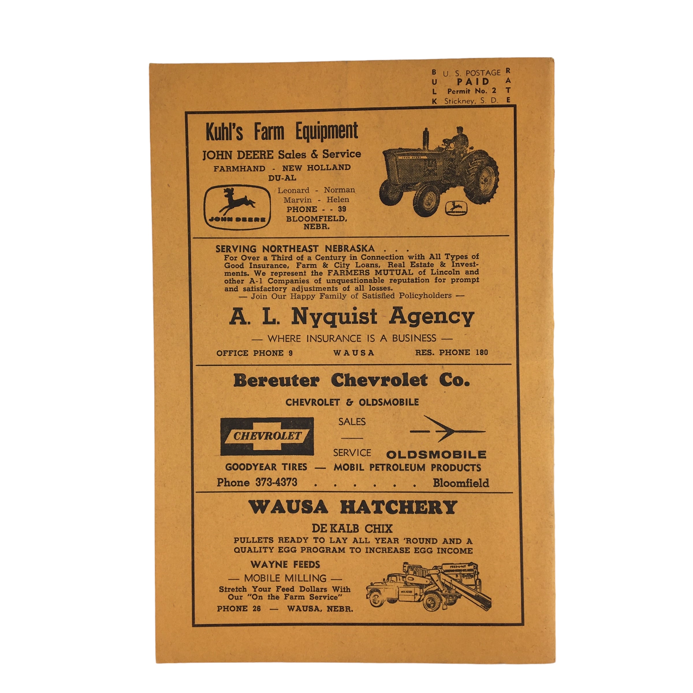 Vintage 1963 Knox County Nebraska Farm Directory Book