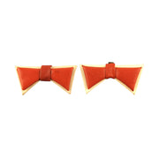 Vintage Shoe Clips Red and White Faux Leather Bows - Avid Vintage