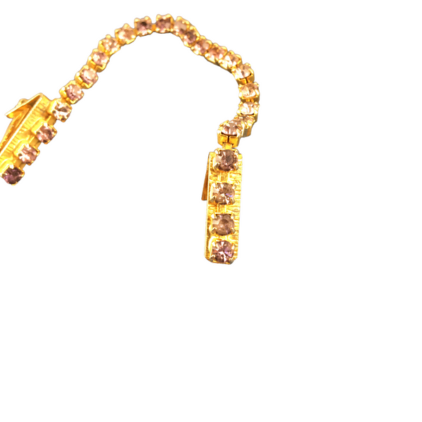 Vintage Sweater Guard Purple Rhinestones Clip Clasp