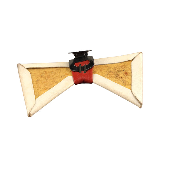 Vintage Shoe Clips Red and White Faux Leather Bows