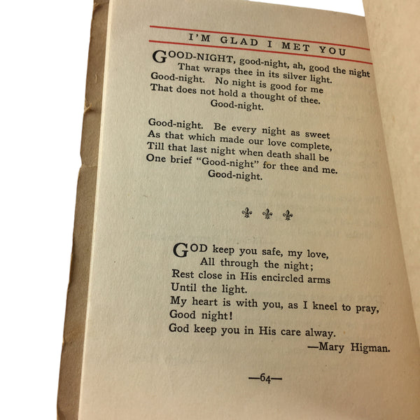 Antique Book I’m Glad I Met You 1913 Saalfield Publishing