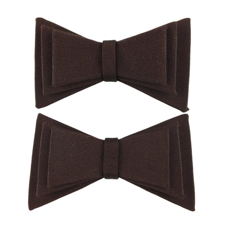 Vintage Shoe Clip Brown Grosgrain Ribbon Stacked Bow Embellishments
