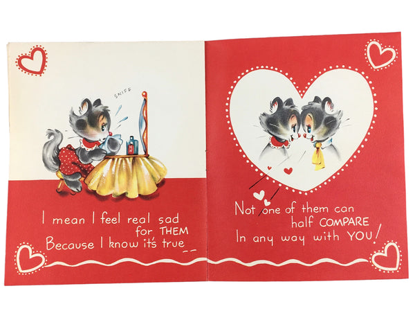 Vintage 1950s Gibson Cat Valentine Card for Husband