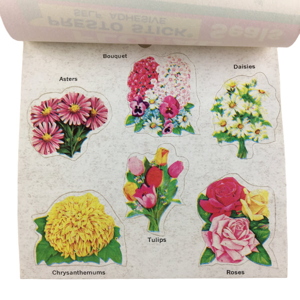 Vintage Eureka Floral Seals Booklet 48 Presto Stick Stickers