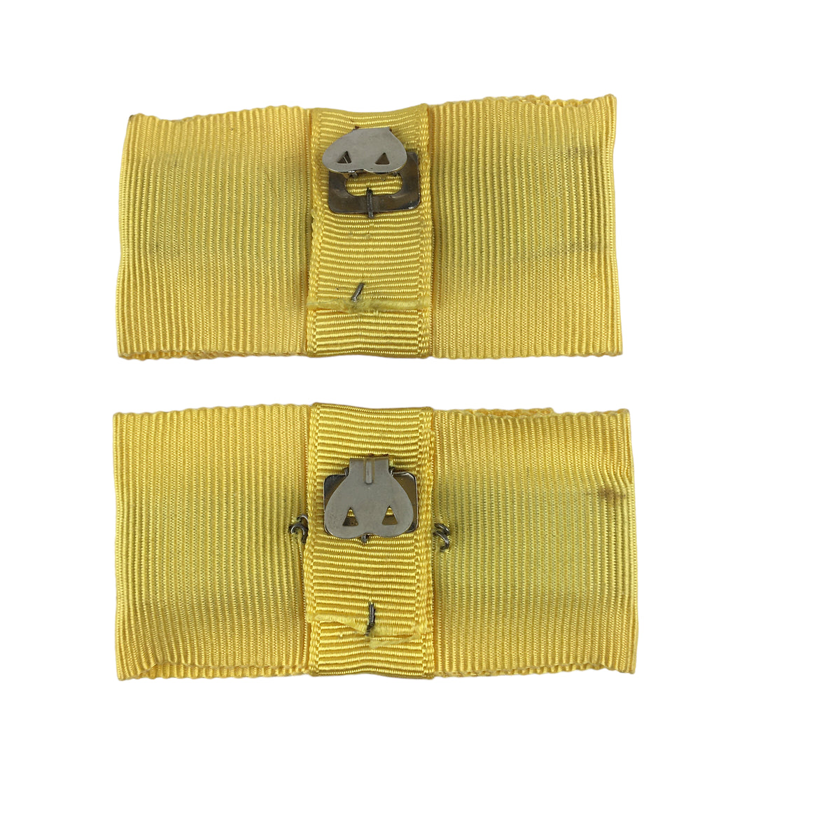 Vintage Yellow Grosgrain Ribbon Shoe Clips Embellishments - Avid Vintage