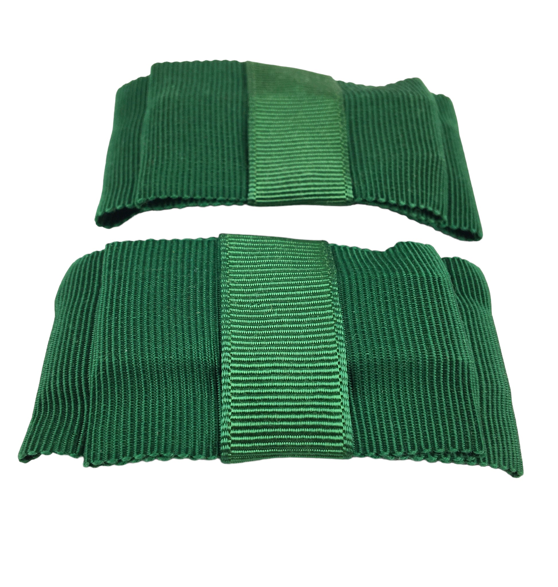 Vintage Green Grosgrain Ribbon Shoe Clips Embellishments - Avid Vintage