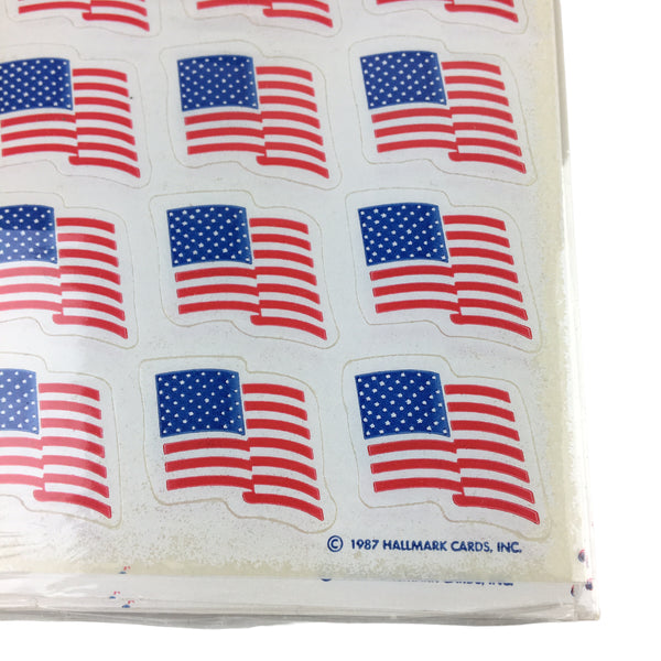 Vintage 1987 Hallmark American Flag Patriotic USA Stickers Sealed Package