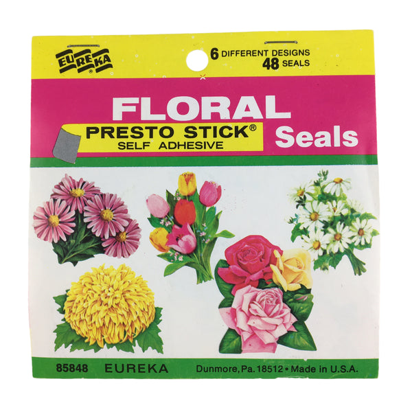Vintage Eureka Floral Presto Stick Stickers Booklet