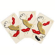 Vintage 1960s Masquerade Mask Playing Cards Lot of 3, Gold, Red, Black - Avid Vintage