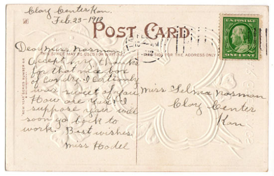 Vintage Shamrock Embossed New Year Postcard Gold Horseshoe Country Farm Scene - Avid Vintage