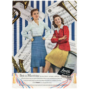 Vintage 1943 Pacific Woolens Fabric Magazine Print Ad Patriotic WW2 Advertisement