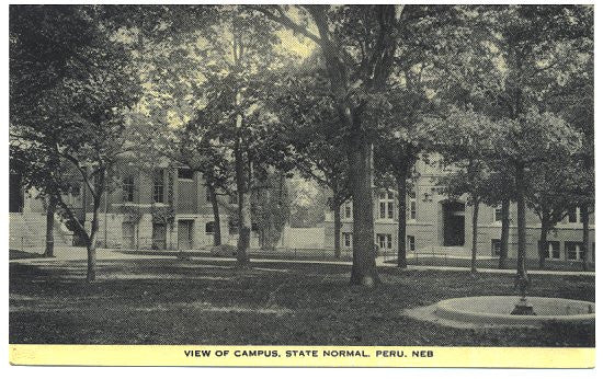 Vintage Peru Nebraska Postcard College Campus 1910s Black and White No. 44829 - Avid Vintage